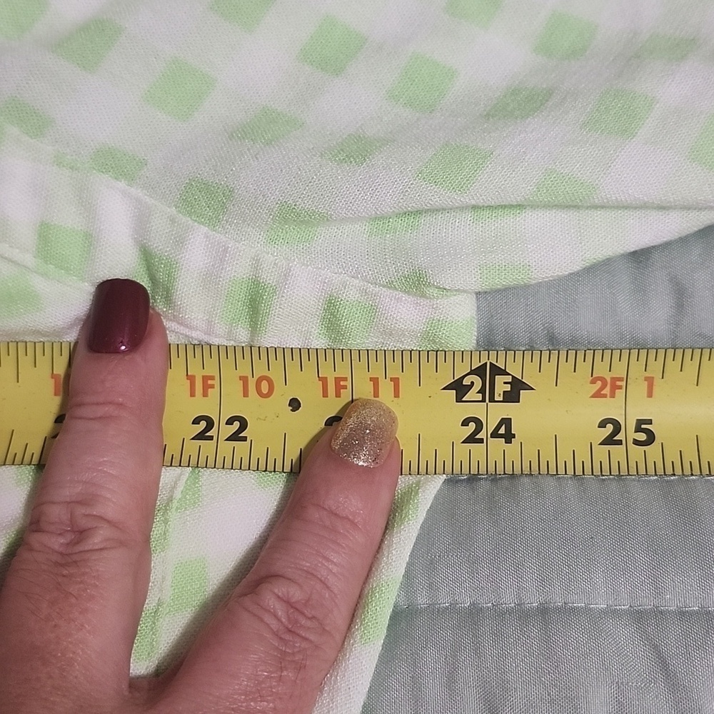 NWOT Torrid Fit and Flare Rayon Slub Button Up 3/4 Sleeve Green Gingham 3X - Picture 8 of 12